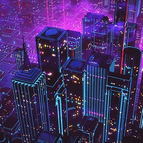 Planet City cover art by Wice Synthwave, retro future, neon city, cityscape, townscape ...