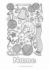 Knitting Coloring Yarn Scarf And Gloves sketch template