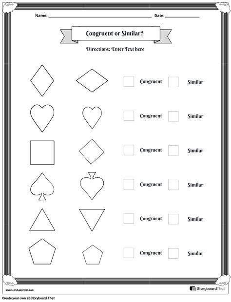 Printable Congruent Shapes Worksheets | Geometry Templates