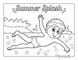 Summer Swimming Coloring Pages sketch template