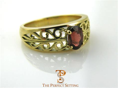 18K Yellow Gold "Scroll" Ruby Ring -The Perfect Setting