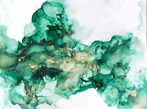 Emerald I Art Print by Ivy Art and Design - X-Small | Alcohol ink art, Abstract, Alcohol ink