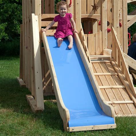 Idea for a DIY slide- build it out of wood then put a thick slippery ...