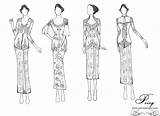 Baju Kurung Pahang Sketch Coloring Page sketch template