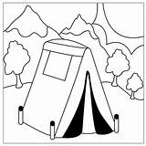 Tent Coloring Sheet Sketch Page sketch template