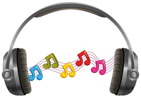 Headphone with music notes on white background 446740 Vector Art at ...