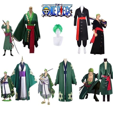 Anime One Piece Roronoa Zoro Cosplay Costumes Halloween Costumes Kimono Role Play Clothing Party ...