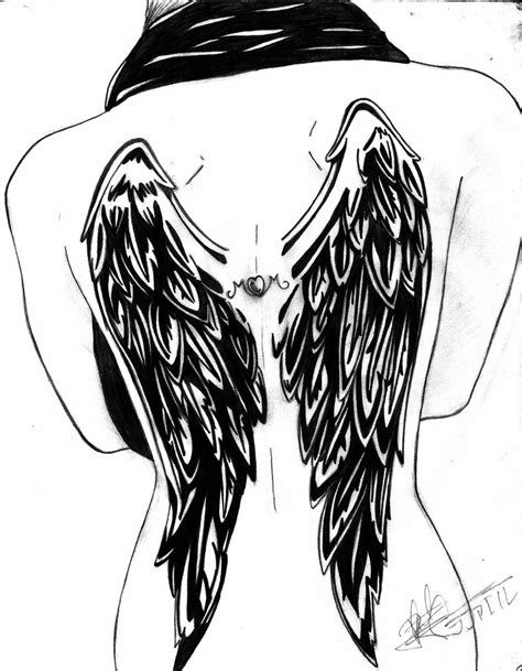 Back wings tattoo REMASTERED by RafaelRubik on DeviantArt