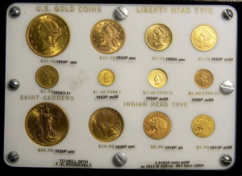 Super RARE US Gold 12 Coin Type Set $1-$20