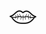 Easy Realistic Lips Coloring  Page sketch template
