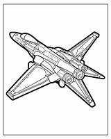 Fighter jet coloring Page For Kids Futuristic Military aircraft Design  sketch template
