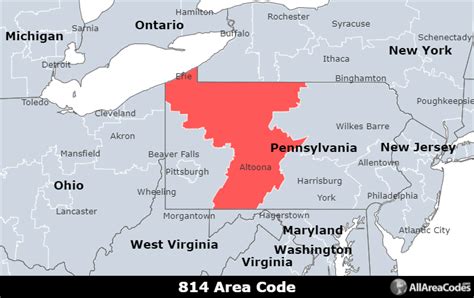 Pa Area Code Map - United States Map States District