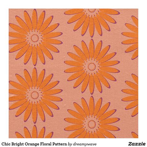 Chic Bright Orange Floral Pattern Fabric | Fabric patterns, Pattern, Fabric