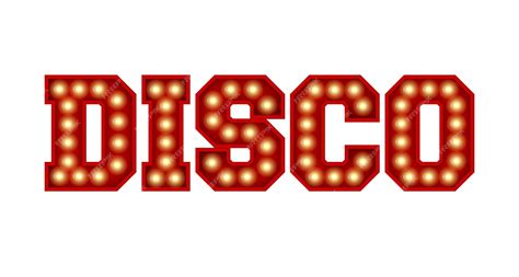 Premium Photo | Disco word made from red vintage lightbulb lettering ...