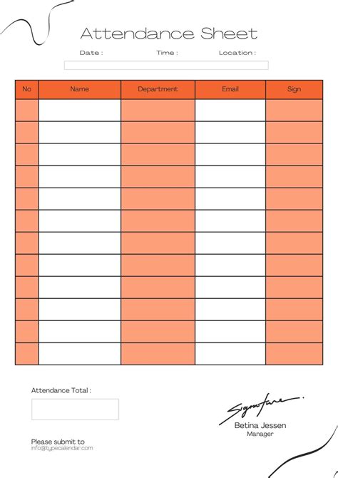 Attendance Sheet Template: Keep Track Of Your Team's Attendance Effortlessly