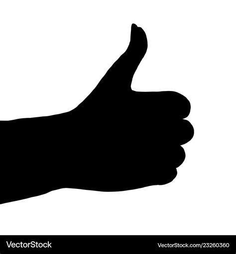 Silhouette thumbs up Royalty Free Vector Image