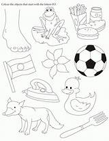 Download English Activity Worksheet Colour The Objects That Start  sketch template
