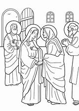 Mary And Elizabeth Coloring Page Sketch sketch template