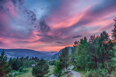 Sunset over Aurdal, Valdres | Landskab