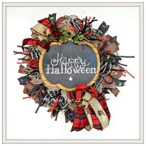 Halloween Wreath, Halloween Welcome Wreath, Halloween Deco Mesh Wreath, Halloween Decor ...