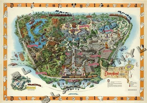 Vintage Disneyland Map Large Poster Print Large Disney - Etsy