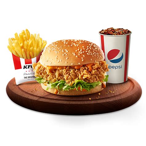 KFC Krunch Burger With Fries N Drink - SendGiftPakistan.com