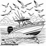 Motor Boat Coloring Page  For Kids – Smart Creative And Fun sketch template
