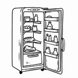 Premium Vector  Refrigerator Coloring Book For Kids Black And White sketch template