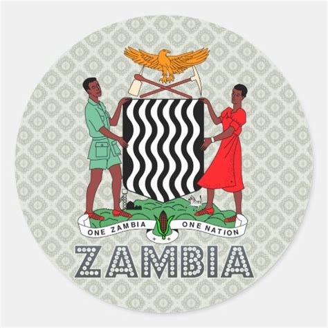 Zambia Coat of Arms Classic Round Sticker | Zazzle.com