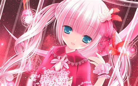 Kawaii Pink Anime Desktop Wallpaper - Just go Inalong