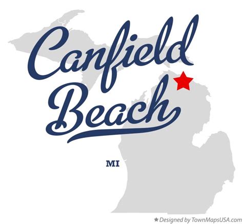 Map of Canfield Beach, MI, Michigan