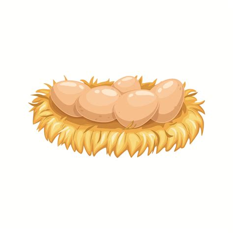 Cartoon chicken eggs in nest, isolated design 19511032 Vector Art at Vecteezy