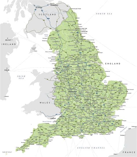 Large detailed highways map of England with cities | England | United Kingdom | Europe ...