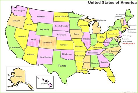 Us States And Capitals Test Printable