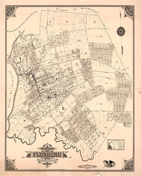 Map of Flushing Queens Boro. New York NY. 1894. Vintage | Etsy