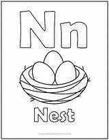 Alphabet Letter “N” Coloring Page  Print It Free sketch template
