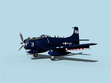 3D Model Skyraider Douglas A-1 - TurboSquid 1488648