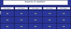 TV game-shows: Jeopardy, Pyramid, Hvem vil være millionær – 111 variation