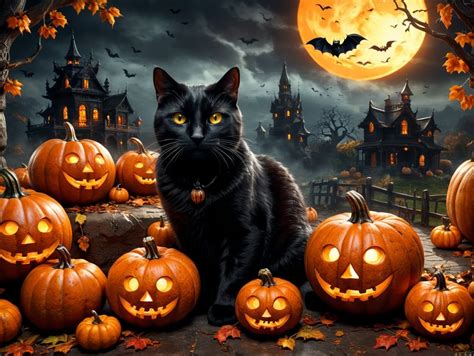 Black Cat Halloween Wallpapers - 4k, HD Black Cat Halloween Backgrounds ...