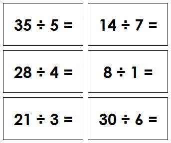 Division Equation Slips | Math operations, Division, Math work