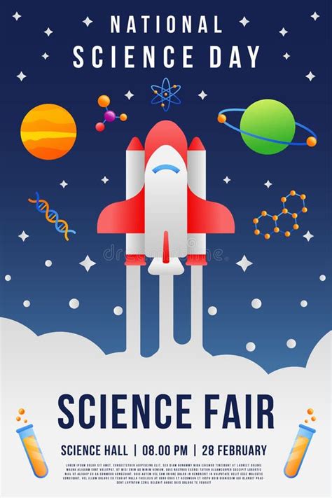 Gradient National Science Day Vertical Poster Banner for Science Fair ...