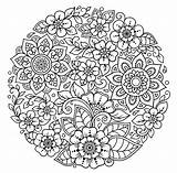 Flowers Mandala Coloring Page For Adults  Home sketch template