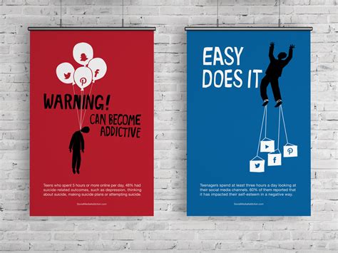 Social Media Addiction campaign Poster Set Design by lilifang.design on ...