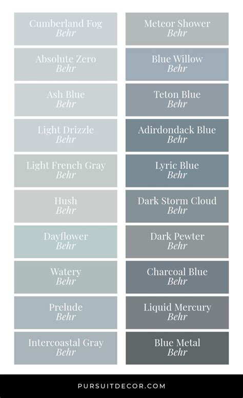 Best Behr Blue Gray Paint Colors for Cool Calming Vibes - Pursuit Decor ...