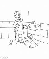 Plumber Smiling coloring Page sketch template