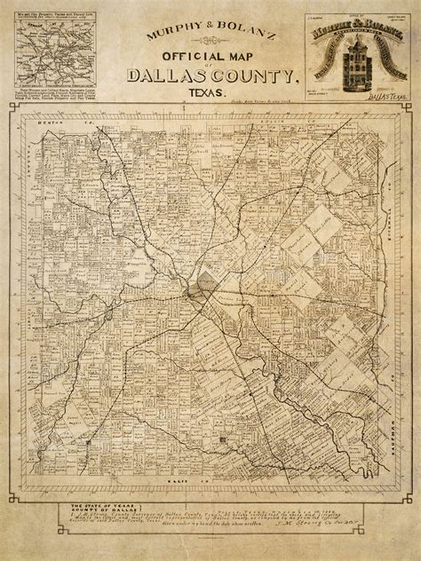 Dallas County Map Poster Print Texas Wall Art Texas Gift | Etsy