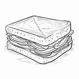 Sandwich coloring Page – Coloring Corner sketch template