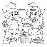 Picnic Coloring Page sketch template