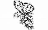 Coloring Page Butterfly With Flower Vector Free DXF Vectors  sketch template