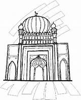 Mosque Coloring Page sketch template